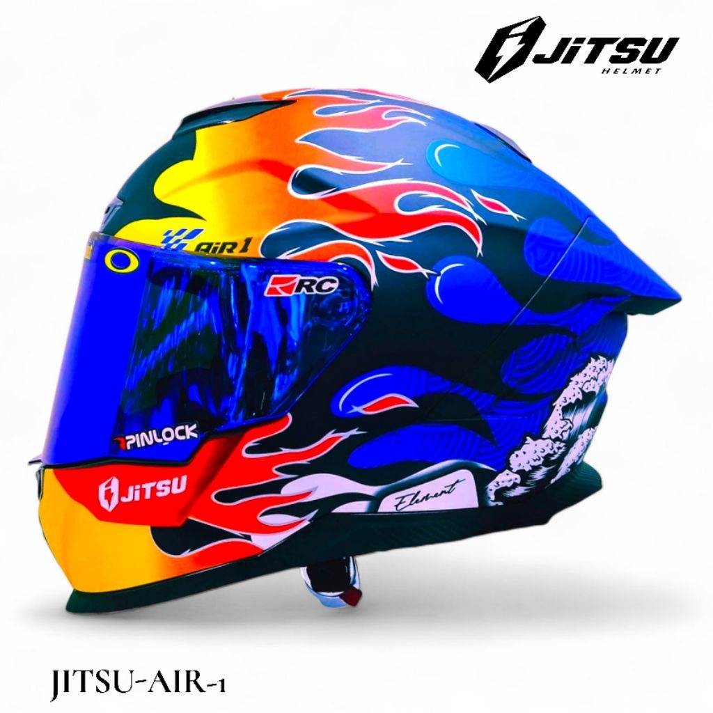 Hlem Jitsu Air 1 Motif Carbon Hlem Full Face Paket Ganteng