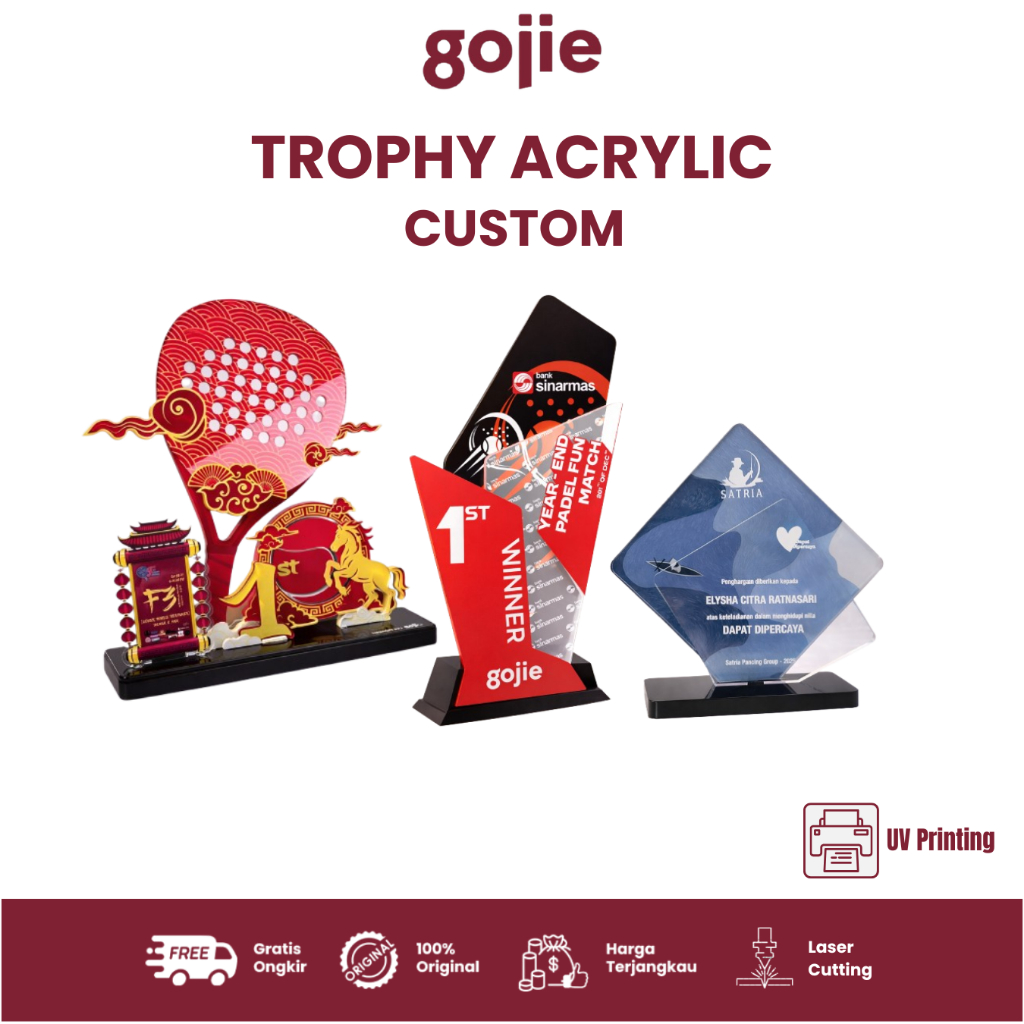 Plakat Akrilik Custom Bentuk & Ukuran | Trophy Acrylic Custom | Plakat Penghargaan