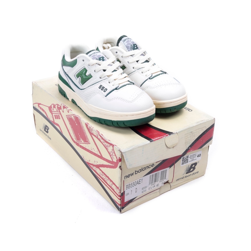 (SLKCK) Sepatu Sneakers New Balance 550 X Aime Leon Dore White Green