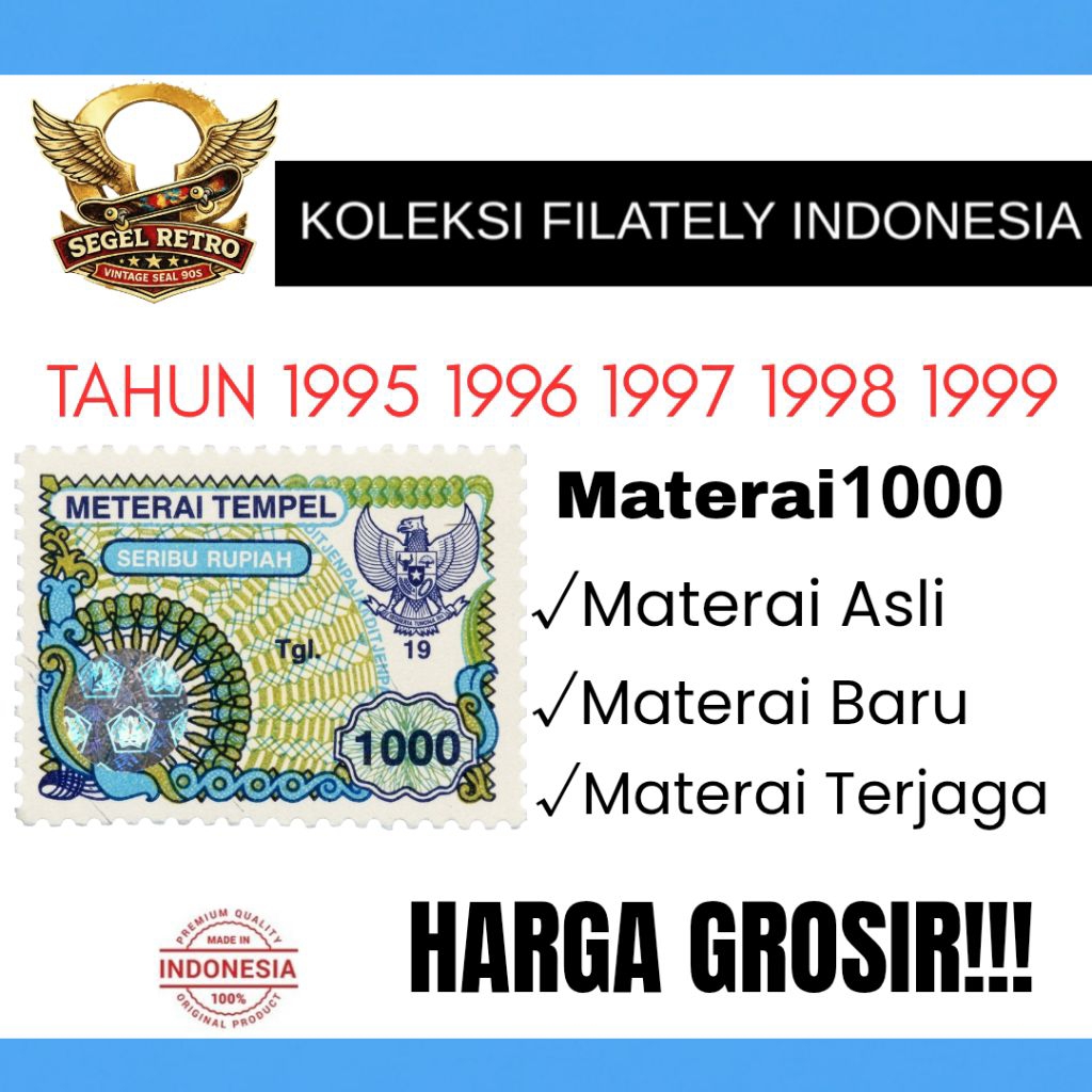 MATERAI 1000 TAHUN 1995 1996 1997 1998 1999