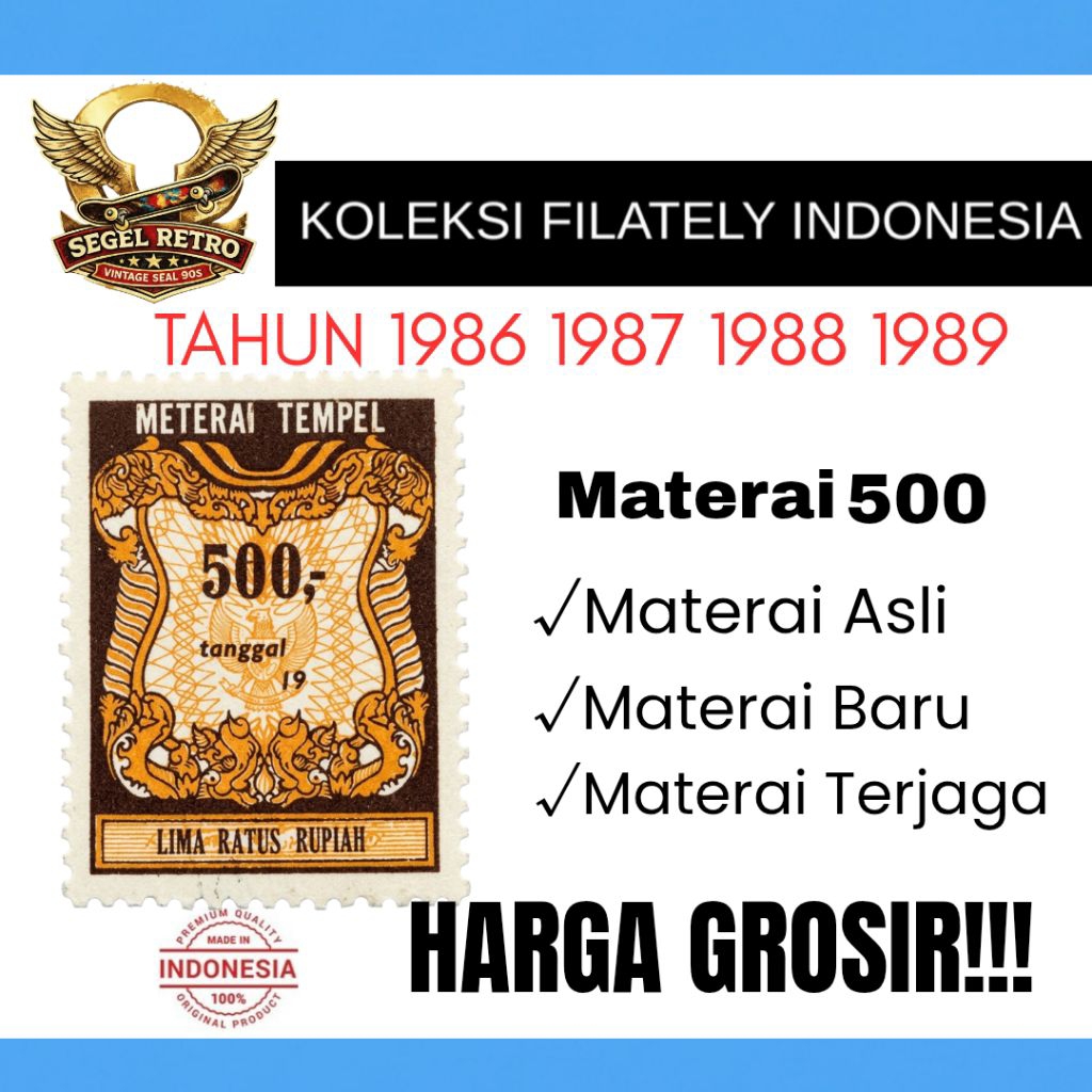 MATERAI 500 TAHUN 1986 1987 1988 1989