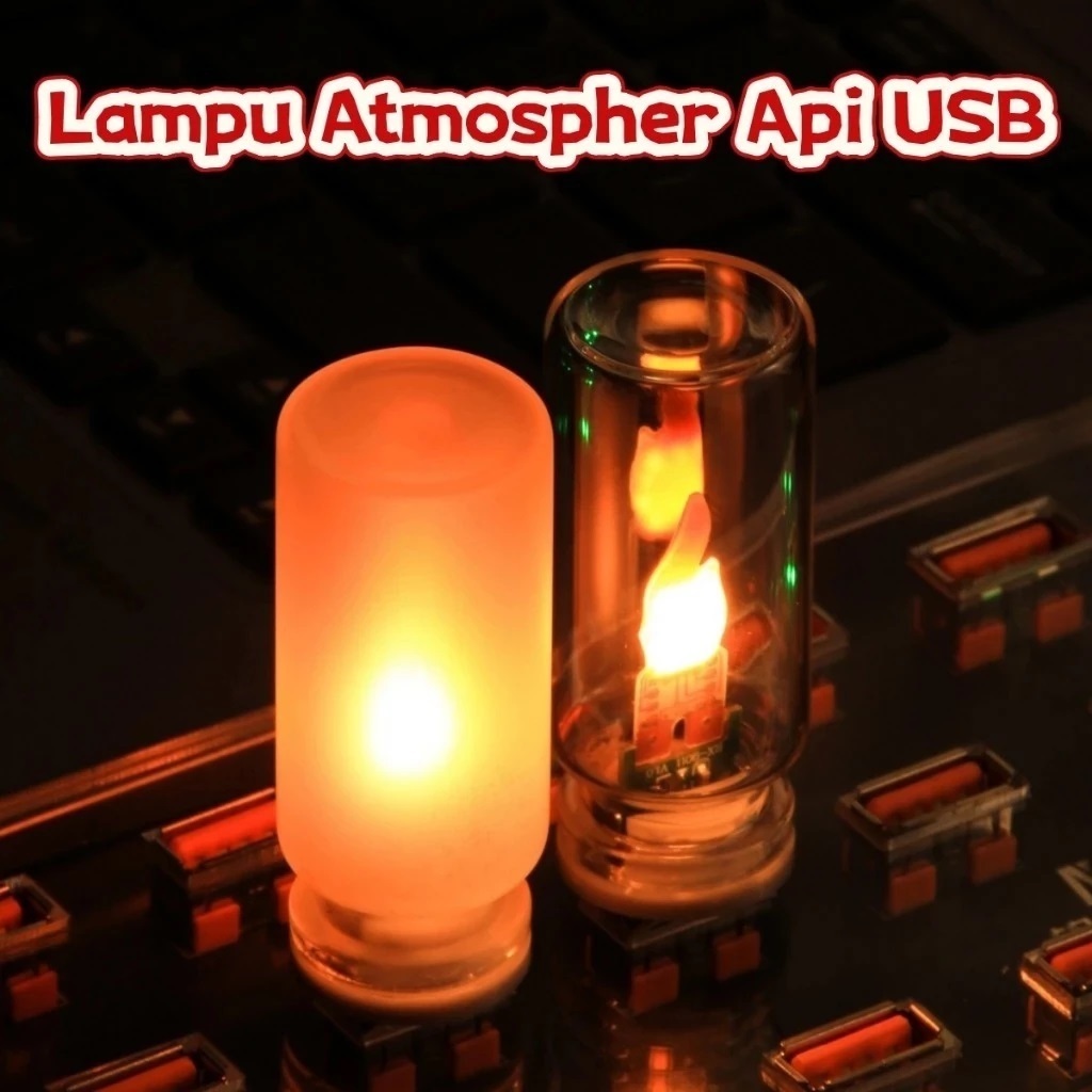 Lampu Atmoshper Api Unggun USB Lampu Mobil Lampu Tidur Hiasan Dekorasi Ruangan Unik Efek Api USB Cas