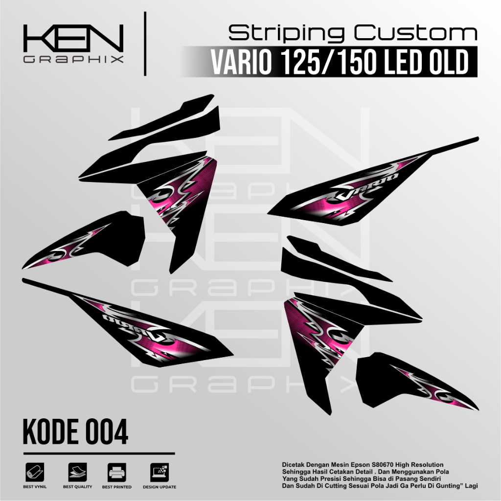 STICKER MOTOR VARIO 125/150 LED OLD/LIST MOTROR VARIO 125 LAMA/ VARIASI VARIO 125/150 KODE 004