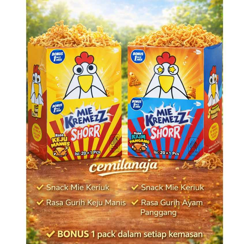 TERMURAH MIE KREMEZZ SHORR MIE KREMES SHAKE & SHORR MI KREMES SHORR SNACK ENAK