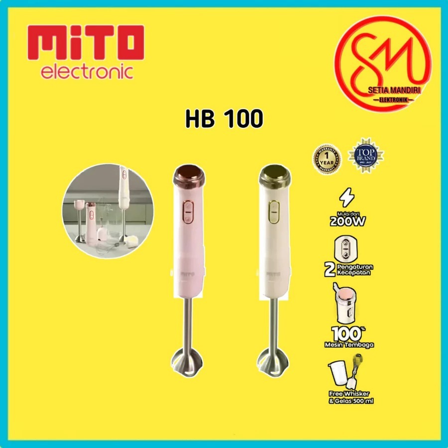 MITO HB100 HAND BLENDER | Blender & Pengocok 2in1 | Untuk Bumbu, Smoothies, MPASI
