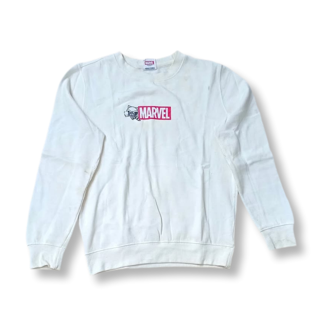 MARVEL ROCKET BY HENUS EDWIN WHITE CREWNECK | SWEATER | OUTERWEAR | KDU