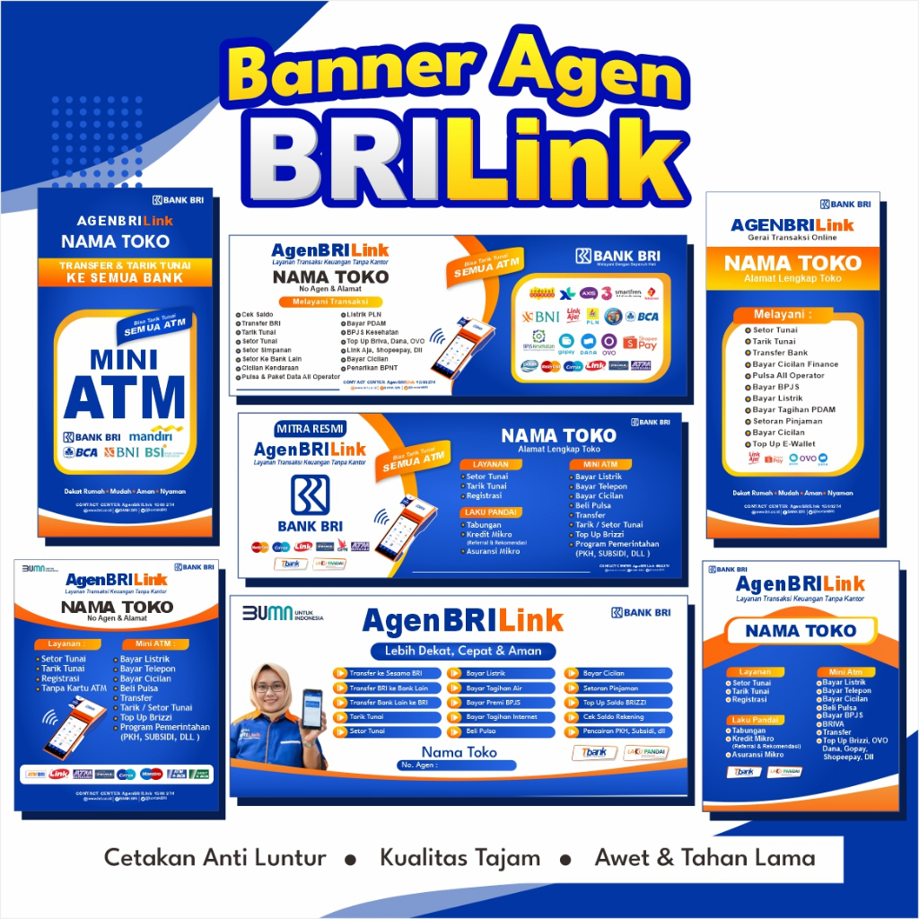(New Design) Spanduk Banner Baner Agen Brilink Spanduk Banner Renda Agen Brilink