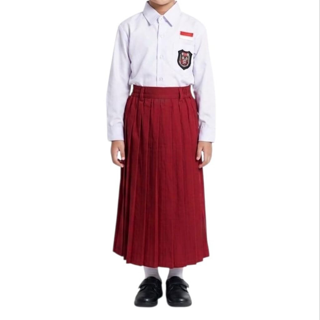 Seragam Sekolah Dasar Anak Perempuan | Setelan Merah Putih Anak Perempuan | Rok Merah Putih SD Panja