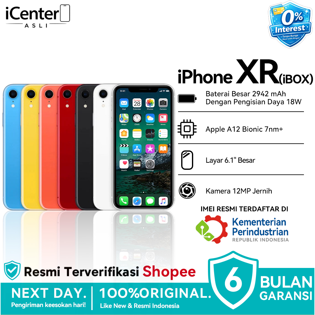 iPhone XR Second iBOX Like New 64/128/256GB Fullset Mulus BH 90%+ Garansi Resmi No Refurbish