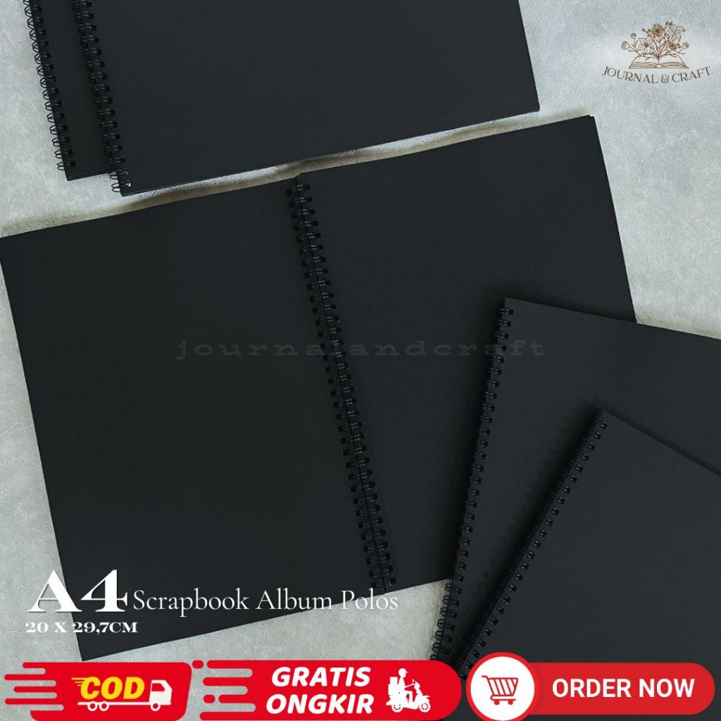 A4 Srapbook Album Polos Hitam | Scrapbook Album Polos Landscape Dan Potrait | Scrapabook Album Vinta