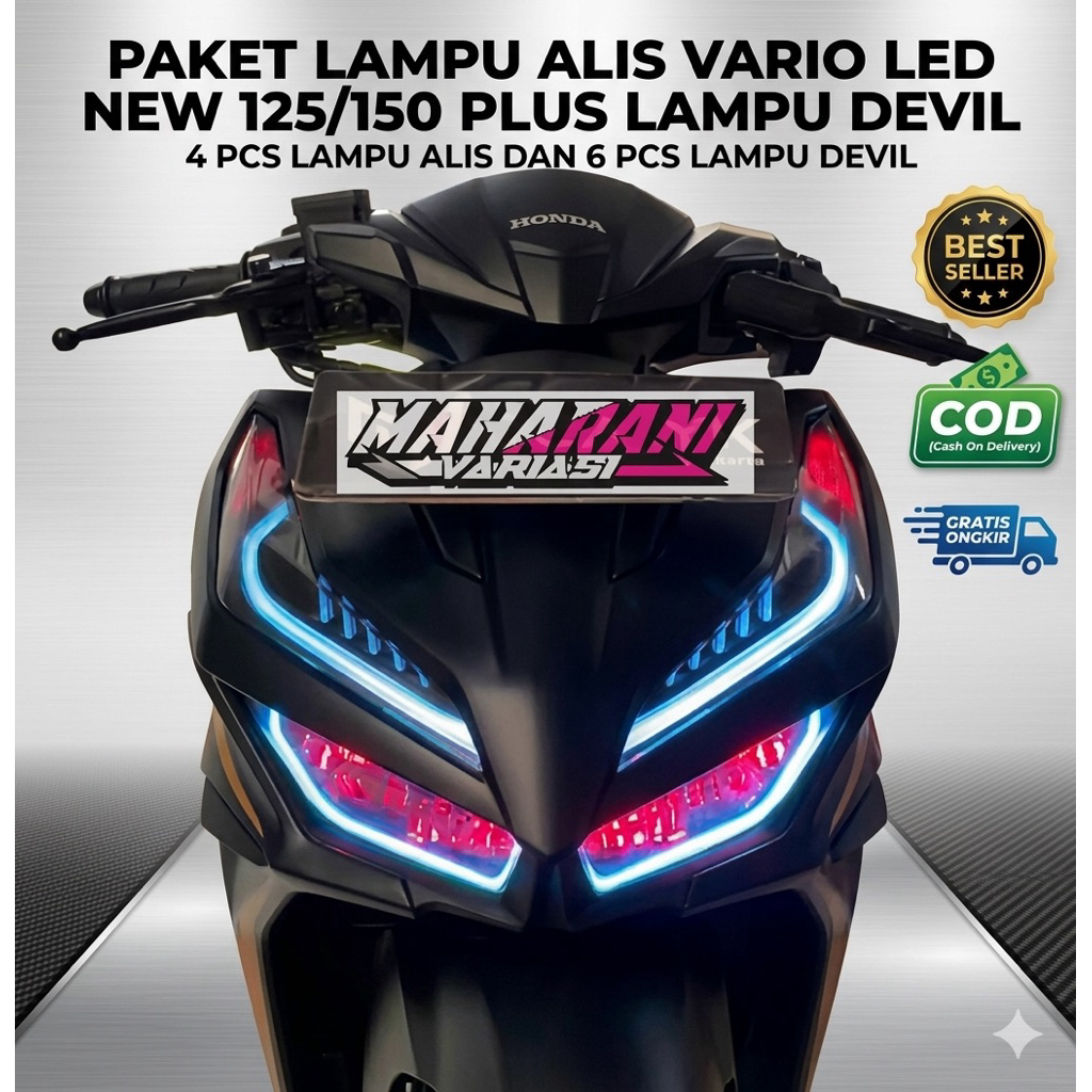 Paket lampu alis vario led new new vario 125 / 150 set devil sein tinggal pasang 4 lampu alis 6 lamp