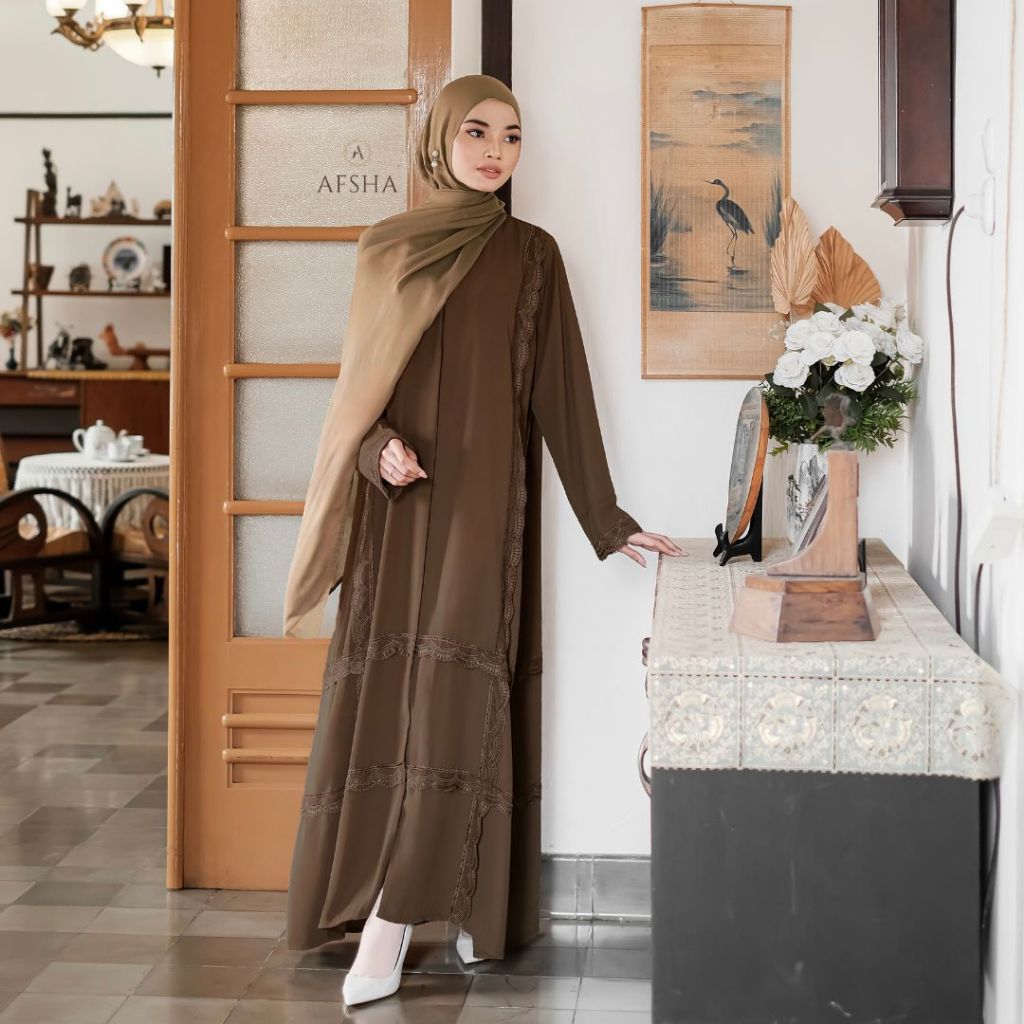 Afsha – Hagia Abaya Dress Gamis Wanita Lace Premium