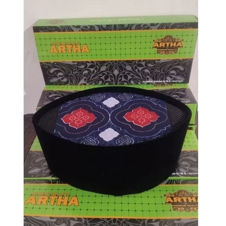 Songkok hitam peci hitam AC motif atas keren
