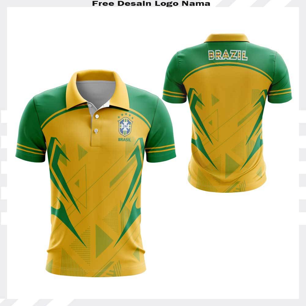 BAJU WANGKI PIALA DUNIA 2026 BRAZIL FULLPRINT - KAOS POLO JERSEY BOLA BRAZIL PIALA DUNIA 2026