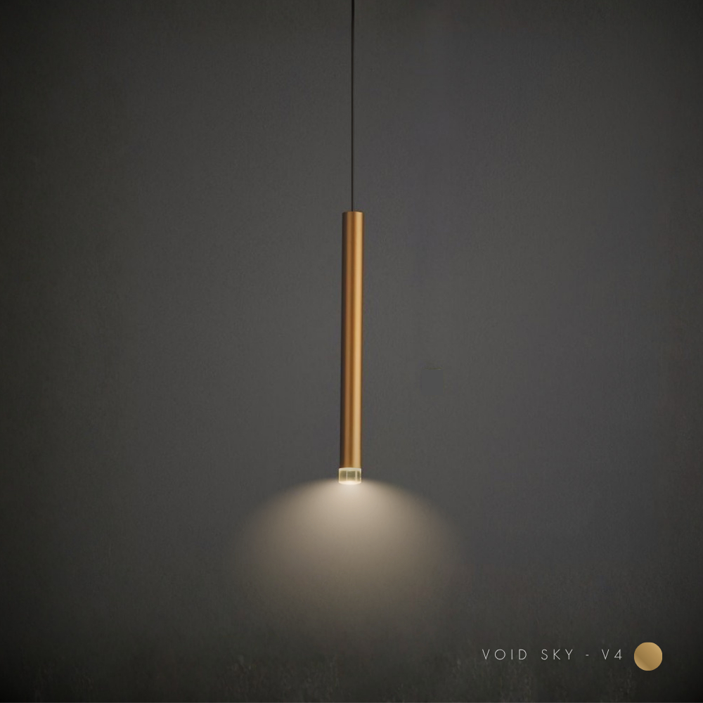 VOID SERIES | VOID SKY - V4 | Lampu Gantung Minimalis Emas | Gold Ceiling Pendant Lamp | XIONCO