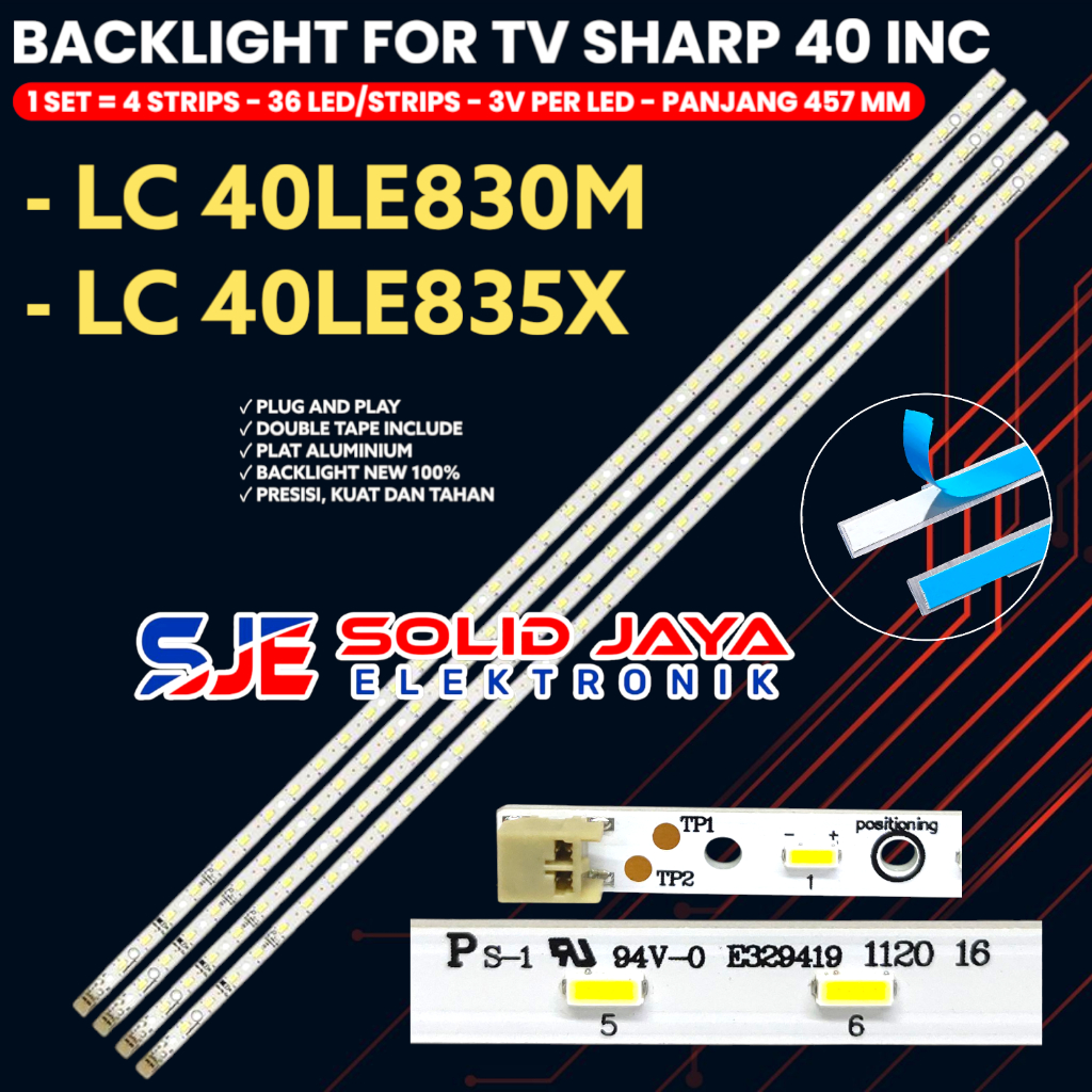 BACKLIGHT TV SHARP 40 INCH LC-40LE830M LC-40LE835X SLED_2011SSP40_36_GD_REV0 - 40LE830 40LE835 BL
