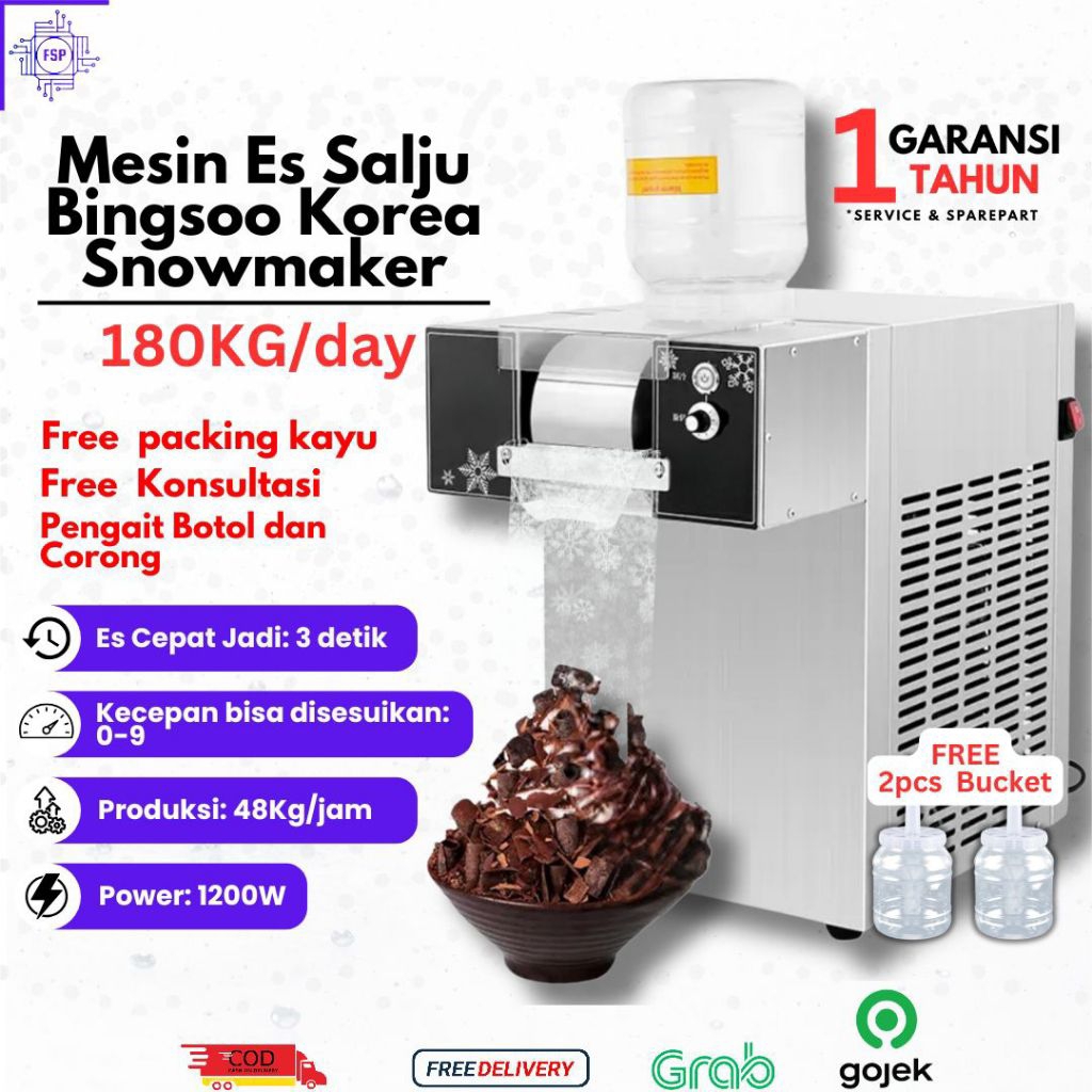 Mesin Es Bingsoo 360watt 180kg/24jam Mesin Es Bingsu Korea Es Krim Salju Serut Snow Ice