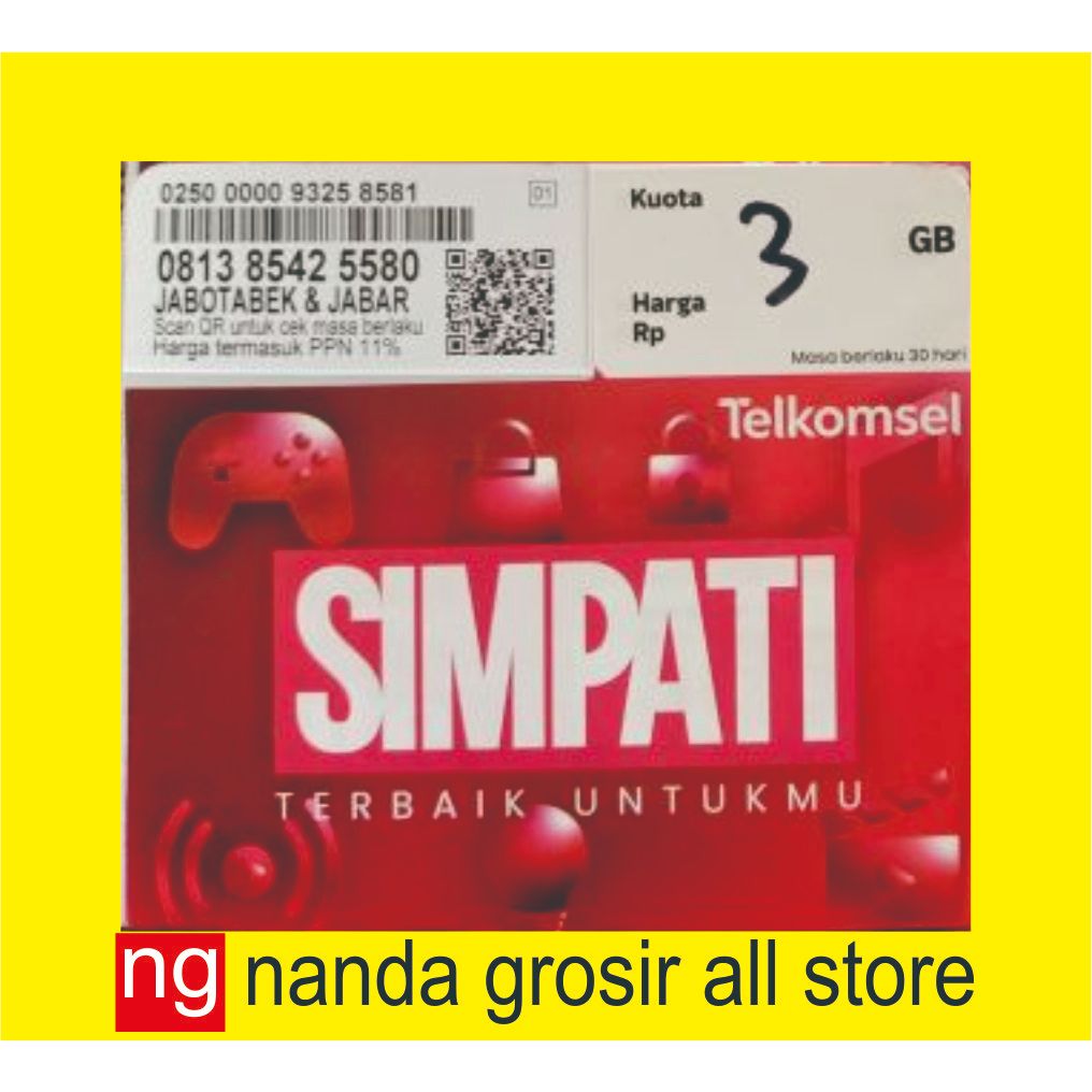 Perdana Telkomsel 3 GB