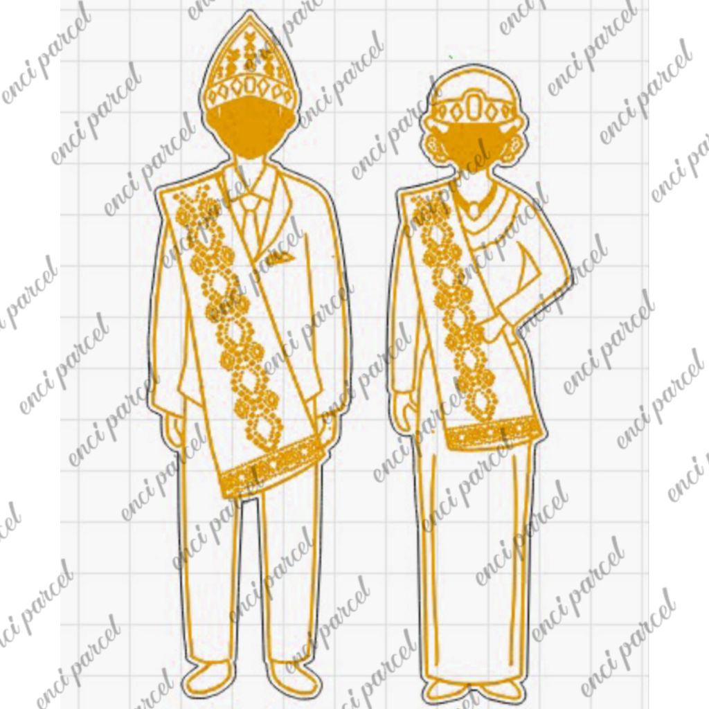 miniatur baju pengantin adat batak toba sumatera utara Sumut nikah pernikahan dekorasi hiasan mahar 