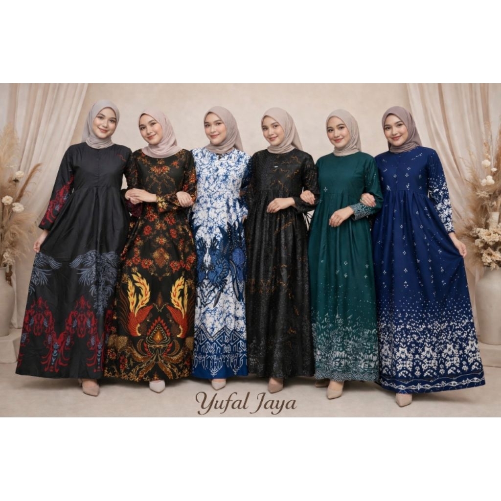 MS GAMIS BATIK SRIWEDARI MAXI BUMIL/BUSUI KATUN SOGAN ALLSIZE & JUMBO Modern Syar'i Terbaru Kekinian