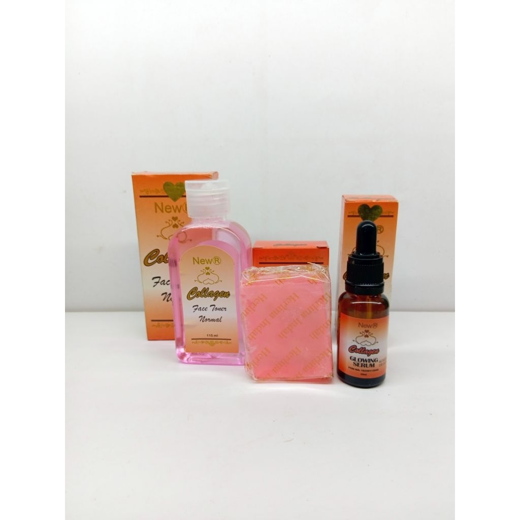 PAKET CREAM COLLAGEN 3in1//PAKET Collagen New R 3in1 Sabun+Toner+Serum Original BPOM