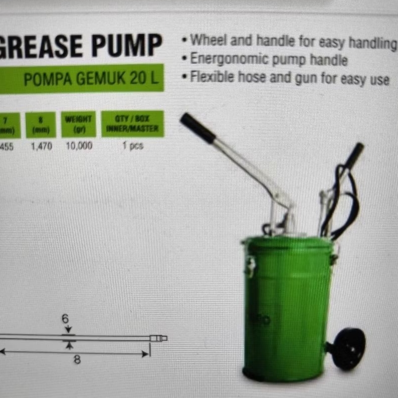 au-gp1012 pompa gemuk 20 ltr tekiro