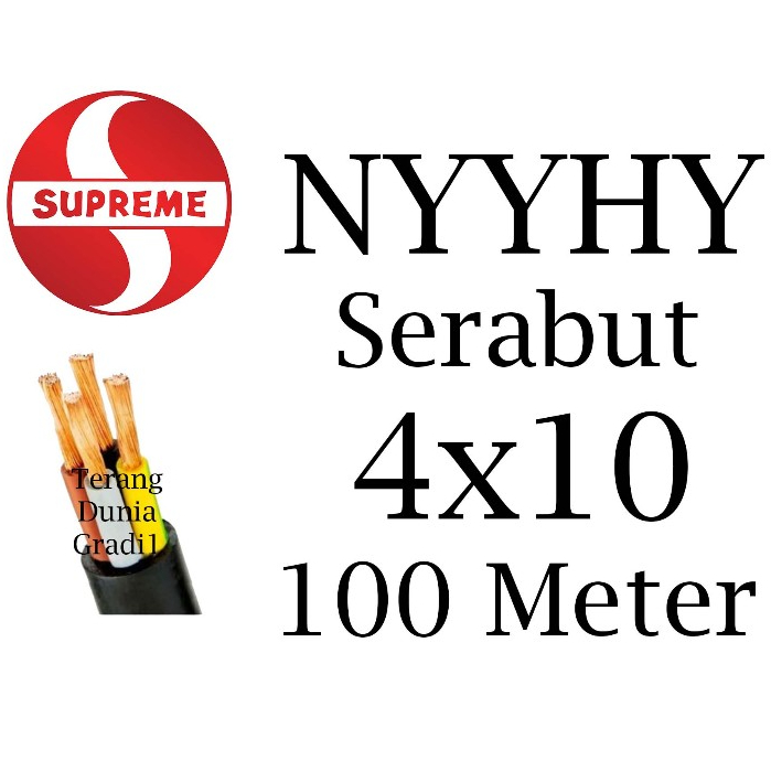 Nyyhy 4x10 Supreme 1 rol 100meter Kabel Supreme 4x10 Serabut 100meter Kabel Supreme nyyhy 4x10 Serab