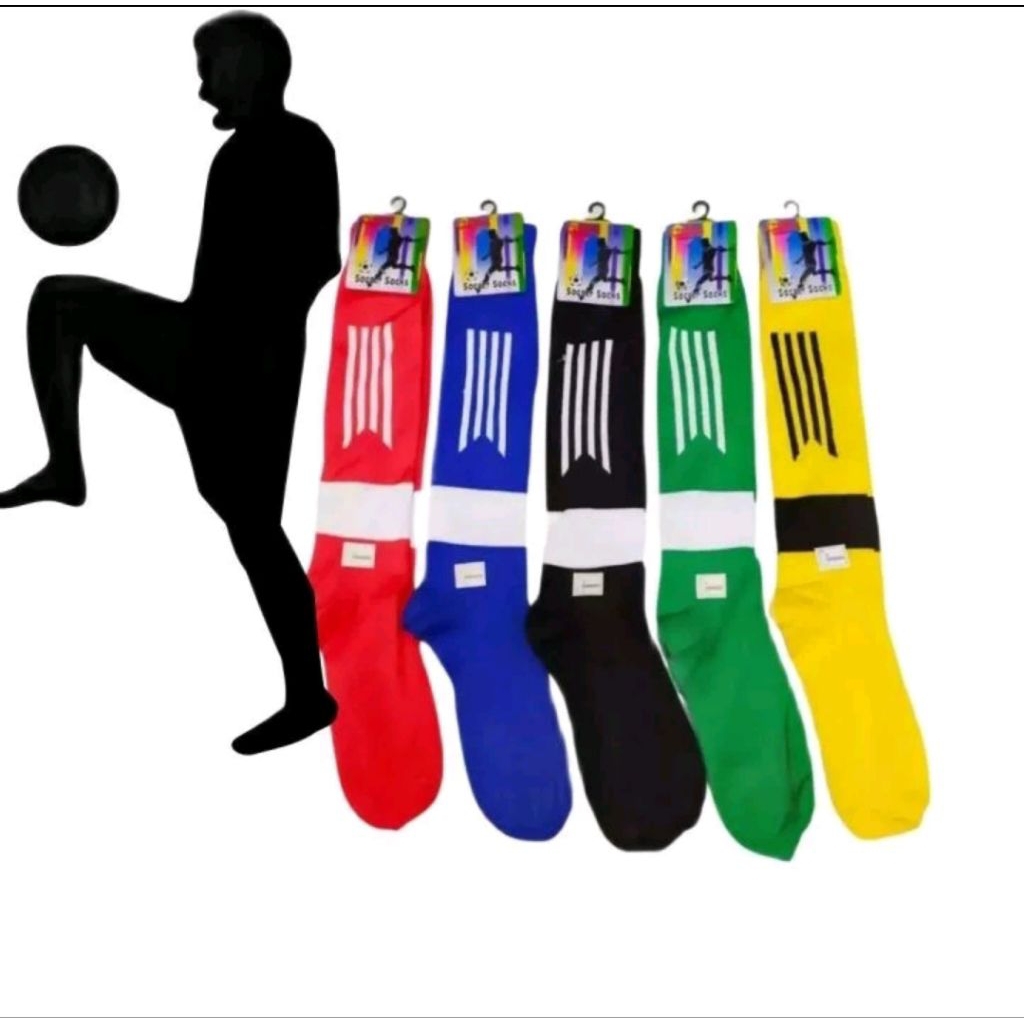12 Pasang kaos kaki bola dewasa panjang buat sepak bola/futsal dan kebutuhan lain nya bagus tidak li