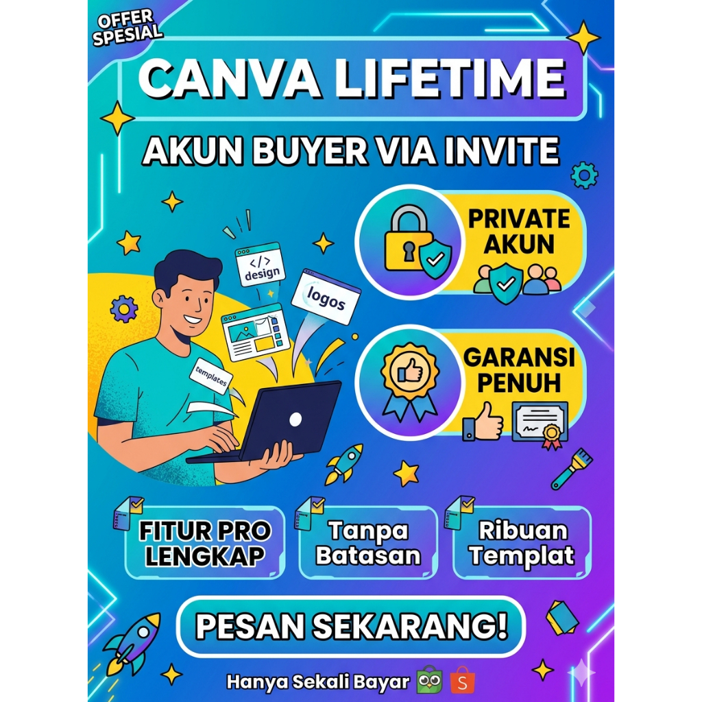 Lebih dari 10000++++++ Template Canva Pro Tanpa Repository, lifetime