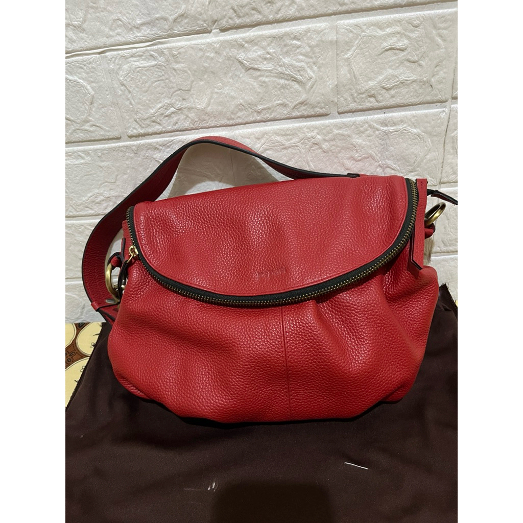 Pepari Leather Bag Merah Preloved