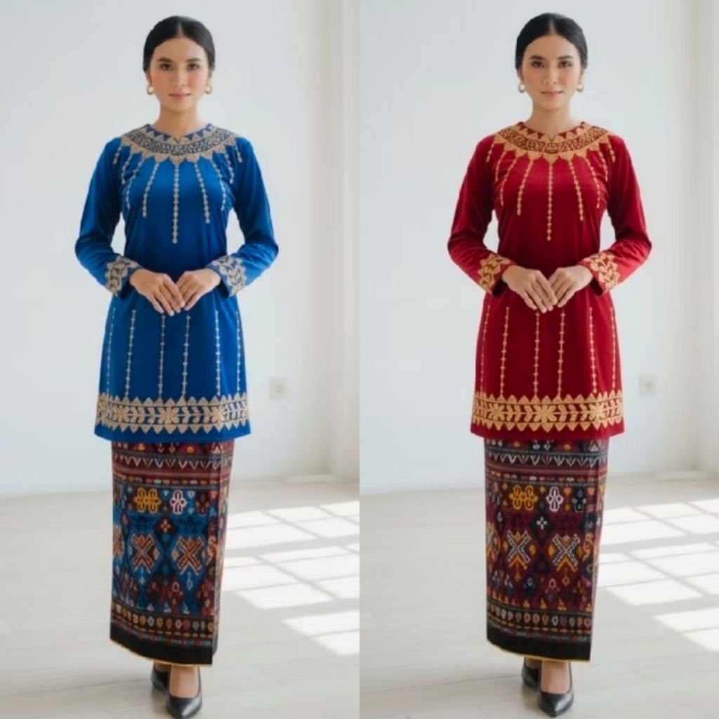 Tunik NTT/Baju NTT Bordir Stick/Baju Bludru Perempuan Adat Manggarai NTT