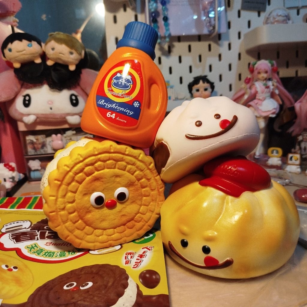 [STOK BARU] squishy ricedeer bun rice deer pink strawberry sugar bun mido byc baoyoucai bakpao pao p