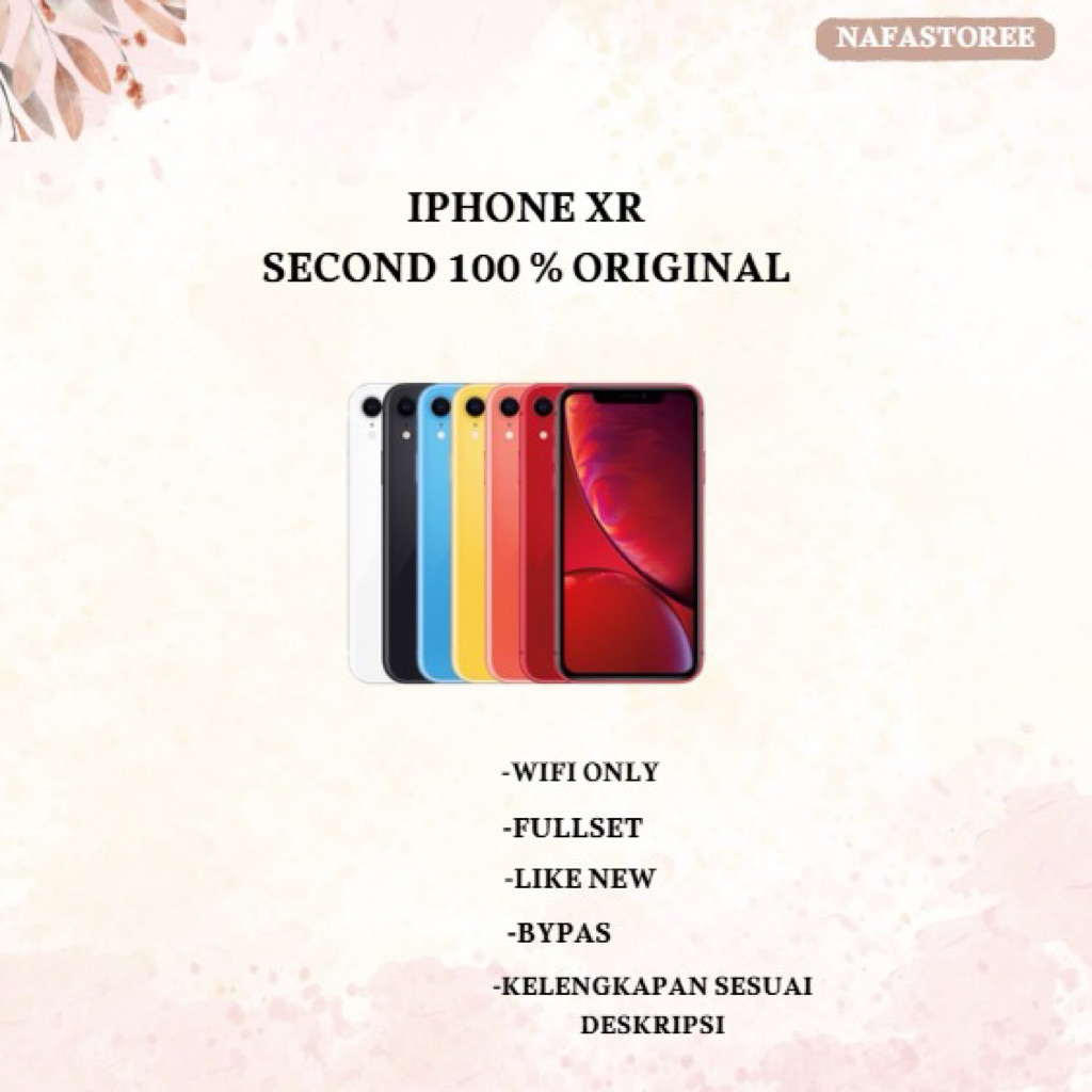 iPhone XR WIFI Only 64GB/128GB/256GB Second Original Mulus Fullset /iCloud Unlocked/ Face ID