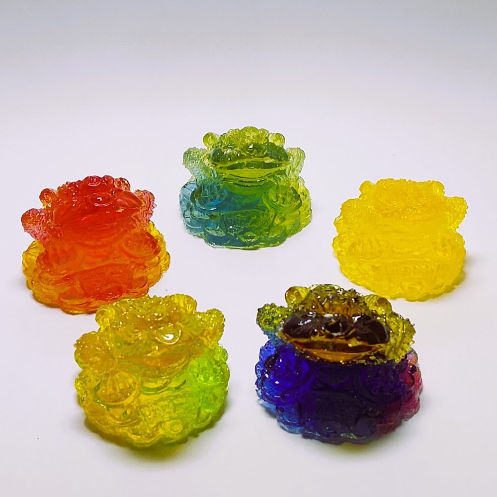 Patung Kodok Patung Keberuntungan | Kodok Kaki Tiga | Warna Gold Patung Fengshui Pajangan Kodok