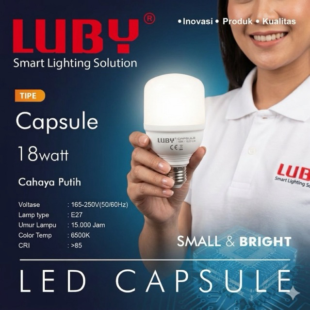 LUBY LAMPU LED 18 / Watt Bohlam Lampu LED Merk Luby Lampu Rumah