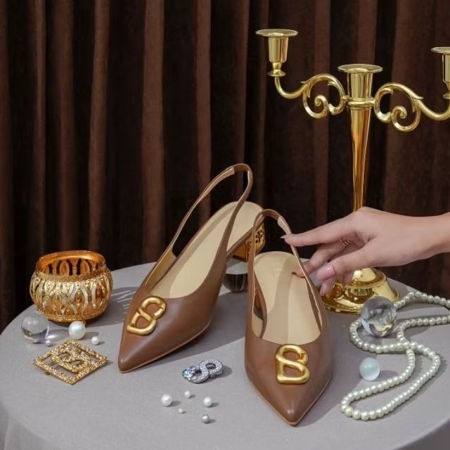 Milly Slingback Shoes Caramel Buttonscarves Sepatu Kulit Asli