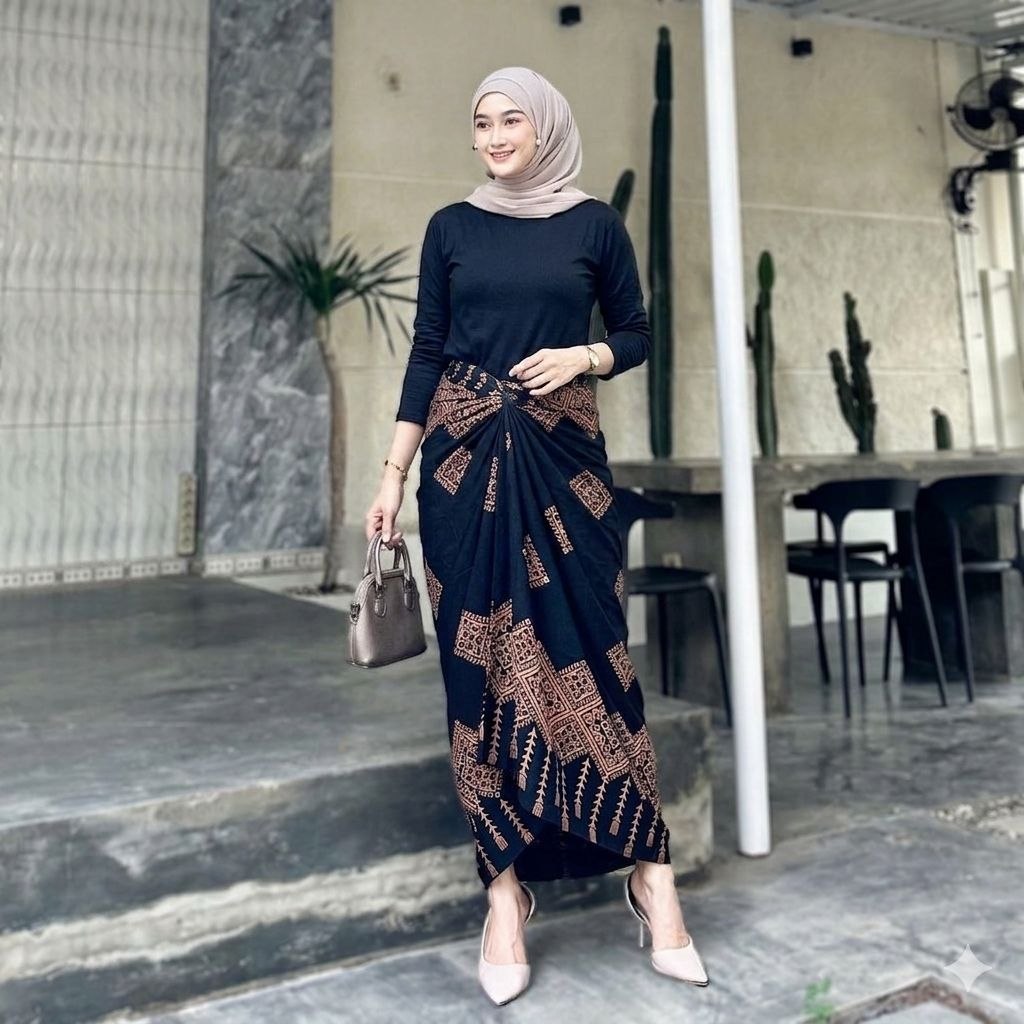Rok Lilit Batik Wanita One Set Cardigan Baju Kondangan Kekinian Outer Batik Kimono Set Kebaya Modern
