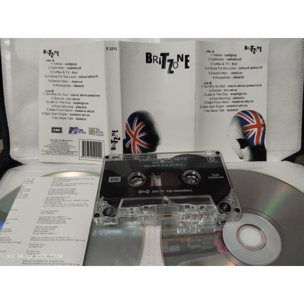 kaset BRITZONE ( coldplay, radiohead, blur, the verve and more..)