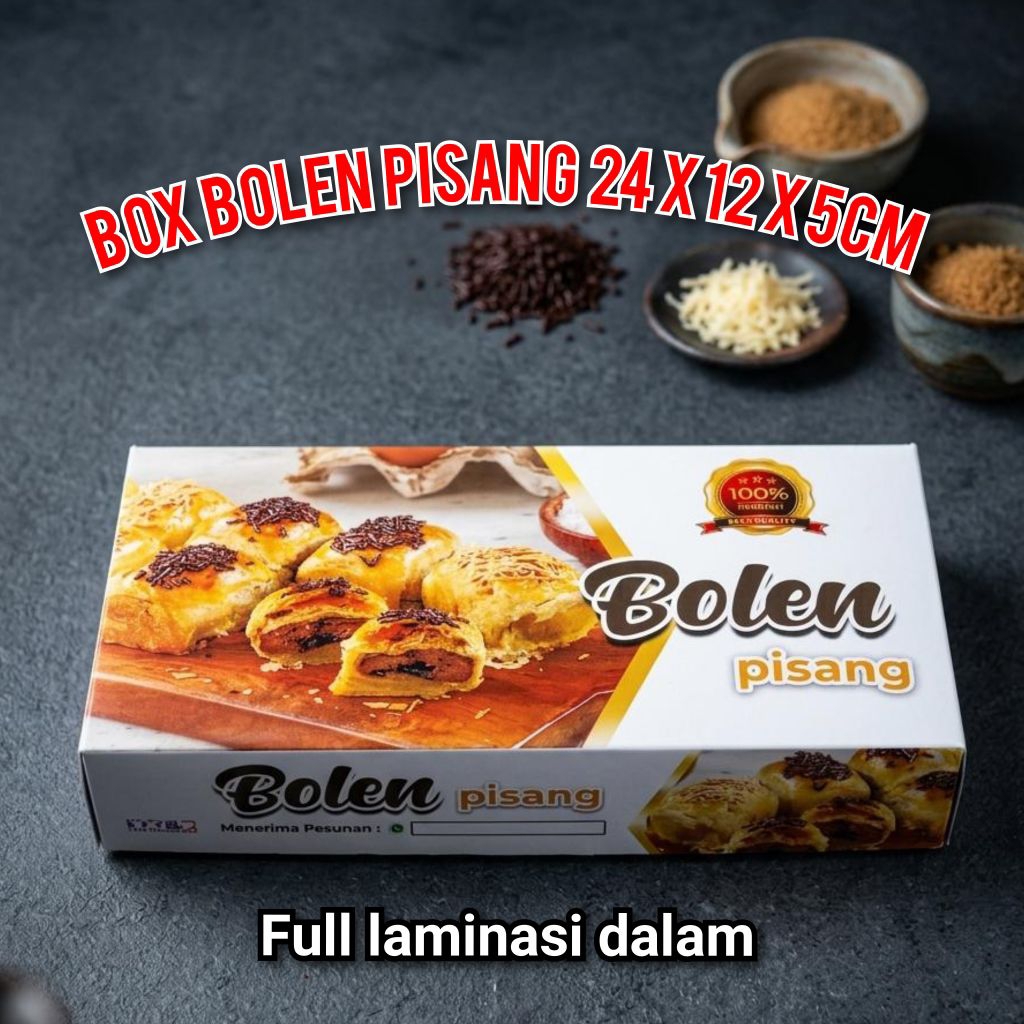 Dus bolen pisang box kemasan bolen pisang tanpa merek isi 25pcs