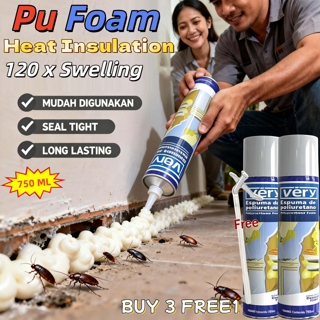 750ML pu foam sealant spray waterproof foam pu  spray sealant tembok fu foam spray