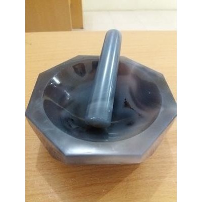 Agate Mortar with Pestle 80 mm Batu Alam Agate