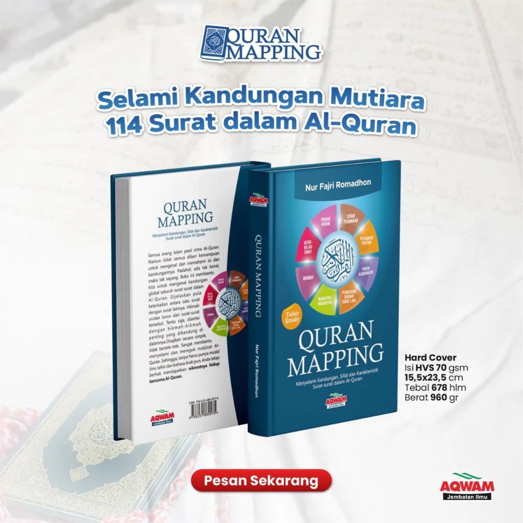 Foto Quran Mapping ORIGINAL Karya Nur Fajri Romadhon Peta Al-Quran Menyelami Kandungan Sifat & Karakteristik Surat-Surat dalam Al-Qur'an - AQWAM