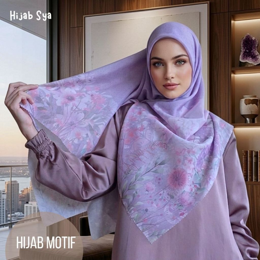 Kerudung segiempat printing / Jilbab segiempat printing / Kerudung segiempat jumbo / Jilbab segiempa