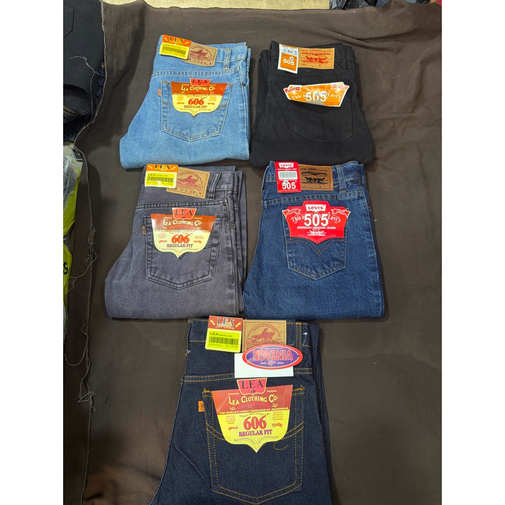 Celana Jeans Pria Panjang Model Reguler Lea&levis Warna Hitam+stune+abu+garmen