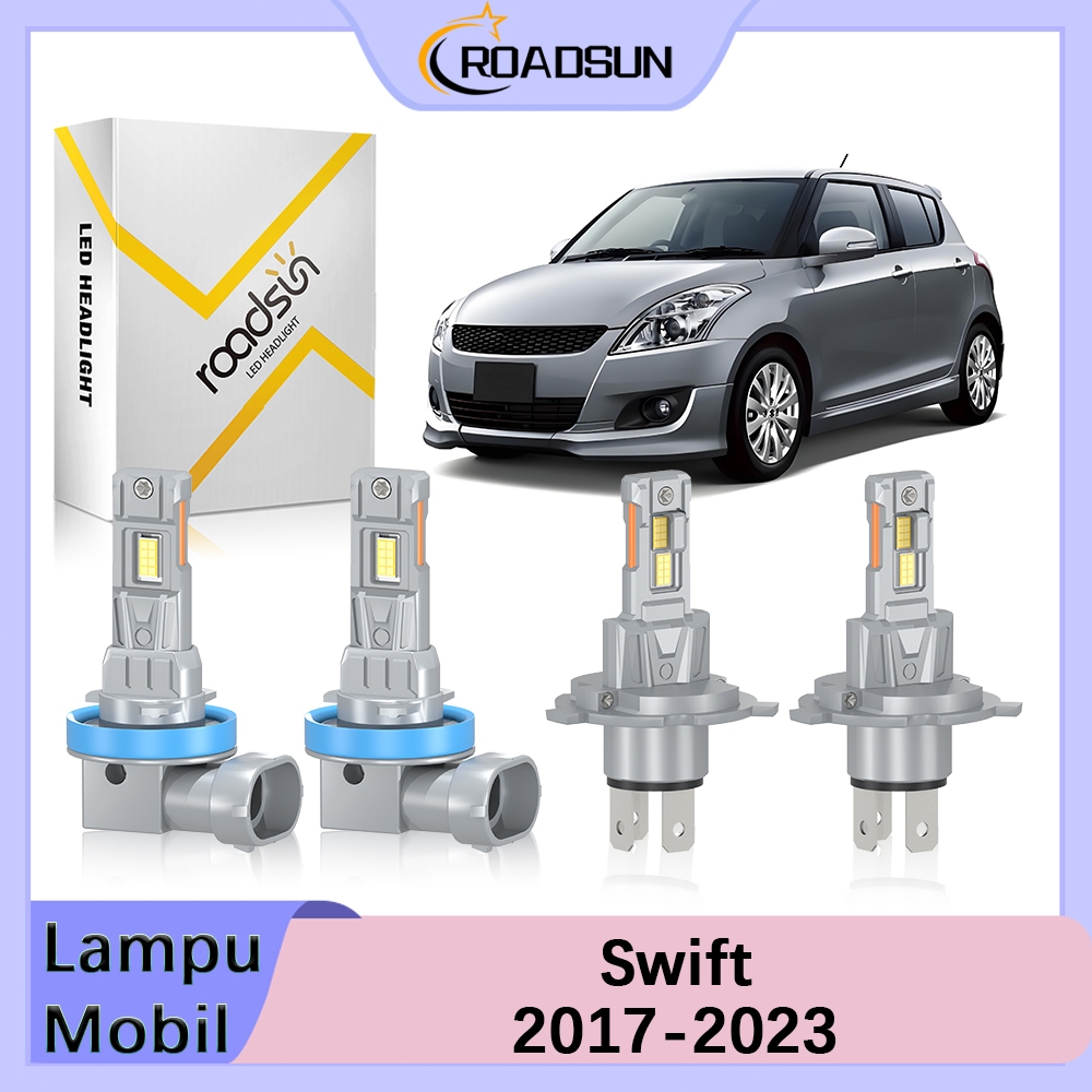 [For Suzuki Swift 2017-2023] 2PCS LED Lampu Depan Mobil Hi/Lo Beam Lampu Kabut 20000LM 6000K Cahaya 
