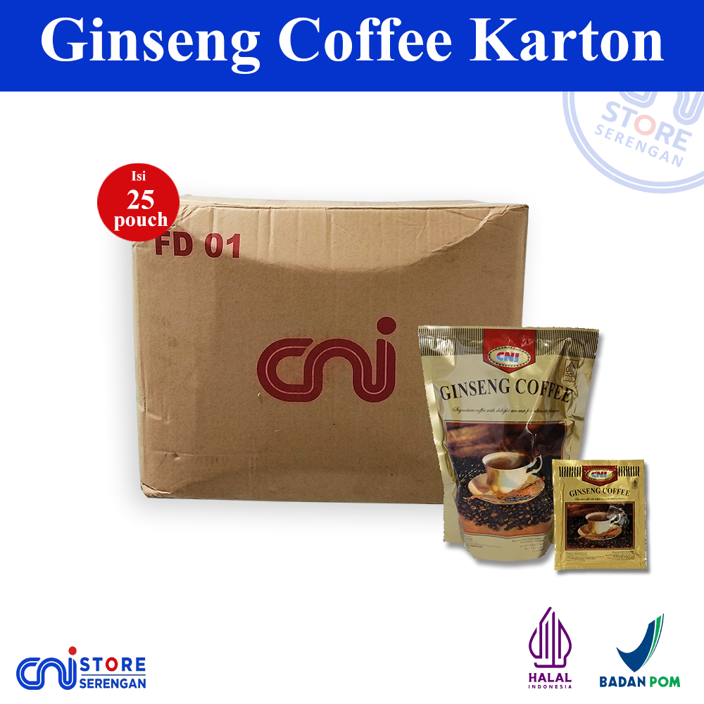 Kopi Ginseng CNI Ginseng Coffee 1 Karton Kopi Ginseng Asli Aroma Kuat Nikmat Aman di Lambung