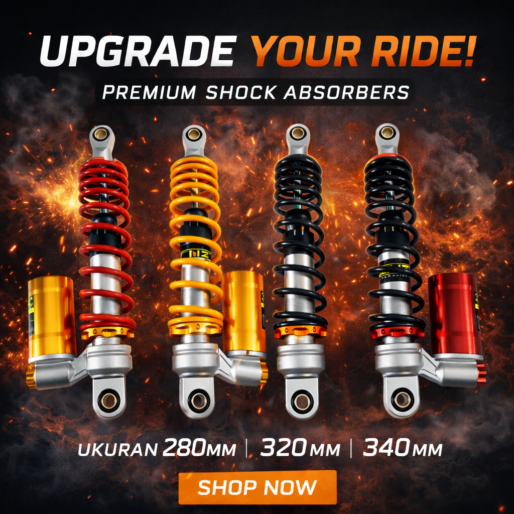 shock shockbreaker tabung bawah ukuran 280/320/340mm by CMZ skok F1ZR  VEGA JUPITER Z SUPRA KARISMA 