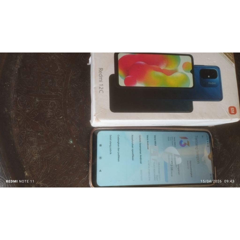 hp second redmi 12c ram 8/256