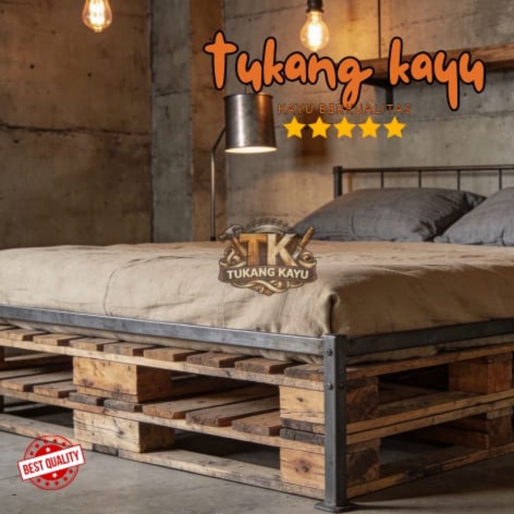 Kayu Pallate Jati Belanda - Kayu Pallate Dipan Kasur - Dipan Kasur Kayu Pallate - Dipan Estetik Kayu
