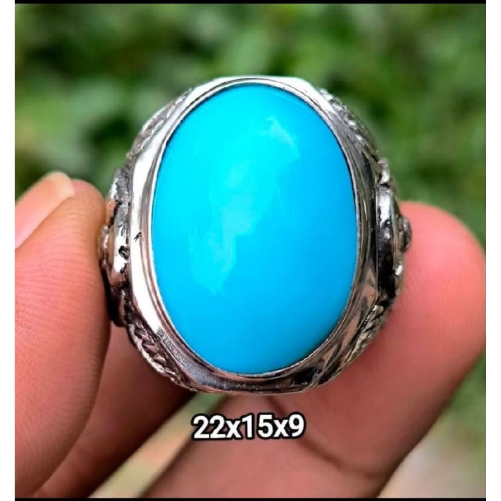 batu akik pirus persia ring pesanan ukuran 18